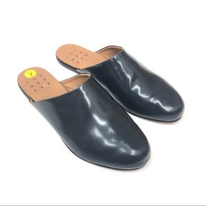 Trademark Navy Leather Slip on Loafers Mules